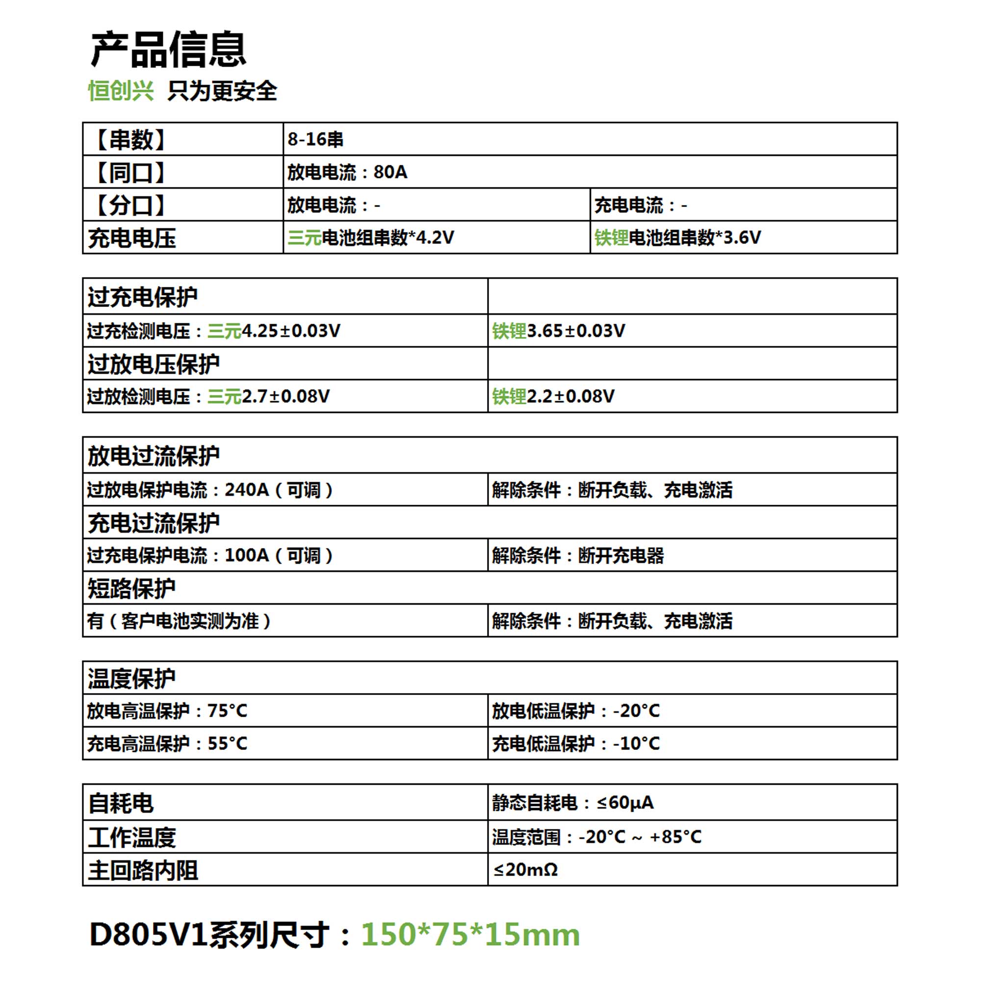 8-16串80A D805V1儲(chǔ)能鋰電池保護(hù)板