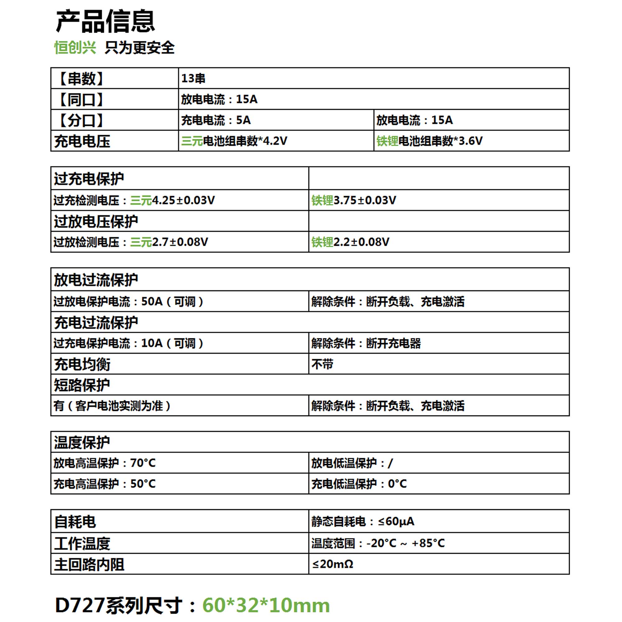 13串15A D727儲能鋰電池保護板